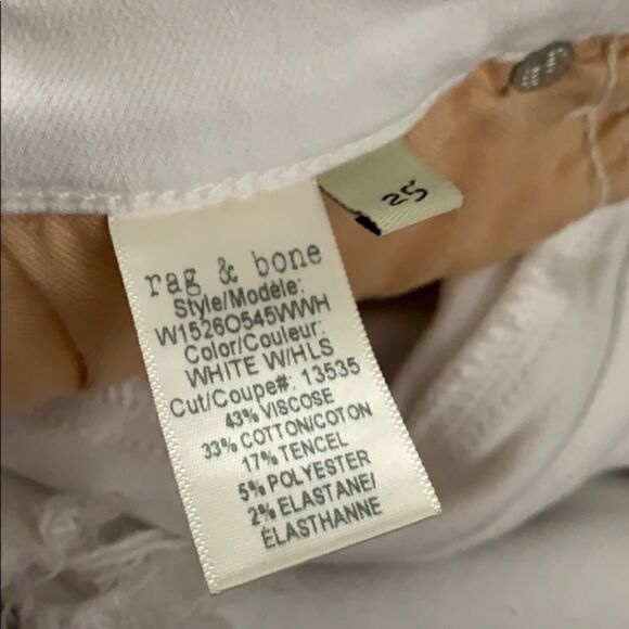 Rag and Bone Distressed White Skinny Crop Jeans - Picture 6 of 8
